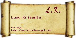 Lupu Krizanta névjegykártya
